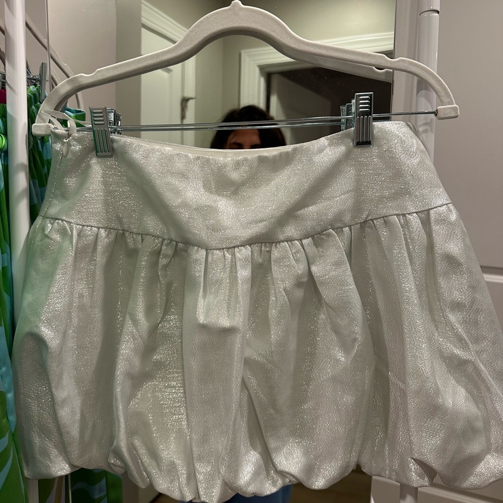 Chic White metallic Mini Skort